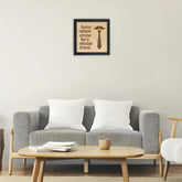 Father Gift Frame - Strong Poster Tribute displayed above a modern grey sofa, ideal home decor for Father's Day or birthday gift.